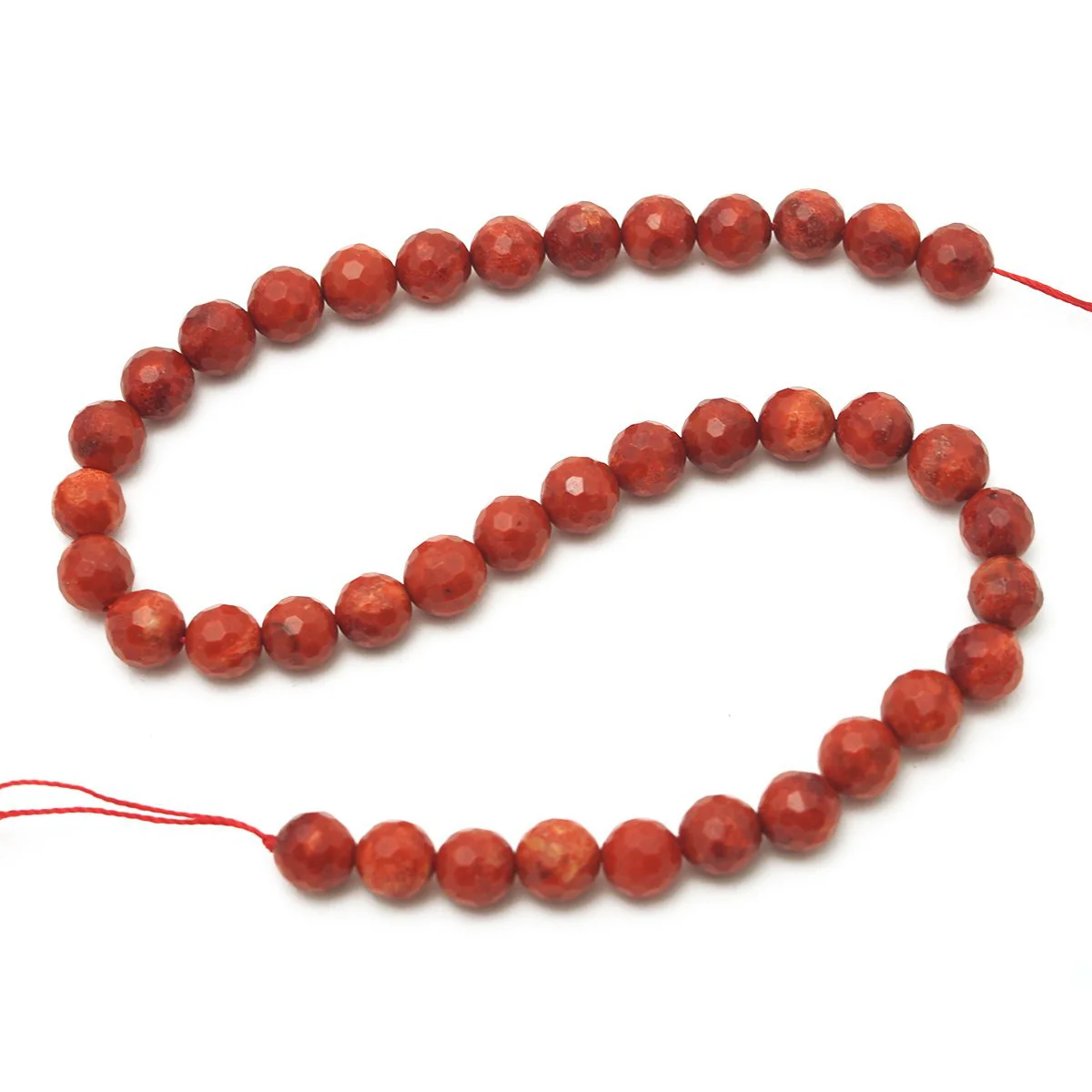 Coral (Sponge) Faceted Rounds 8mm, 10mm, 12mm Strand - Image 3