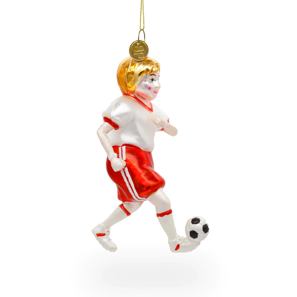 Sporty Girl Playing Soccer Ornament PS - Image 2