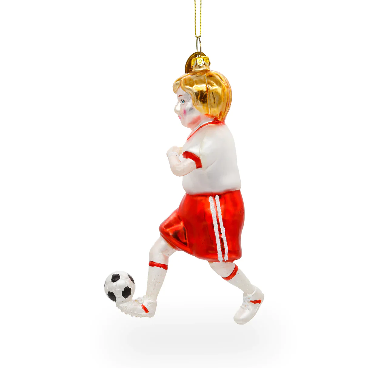 Sporty Girl Playing Soccer Ornament PS - Image 3