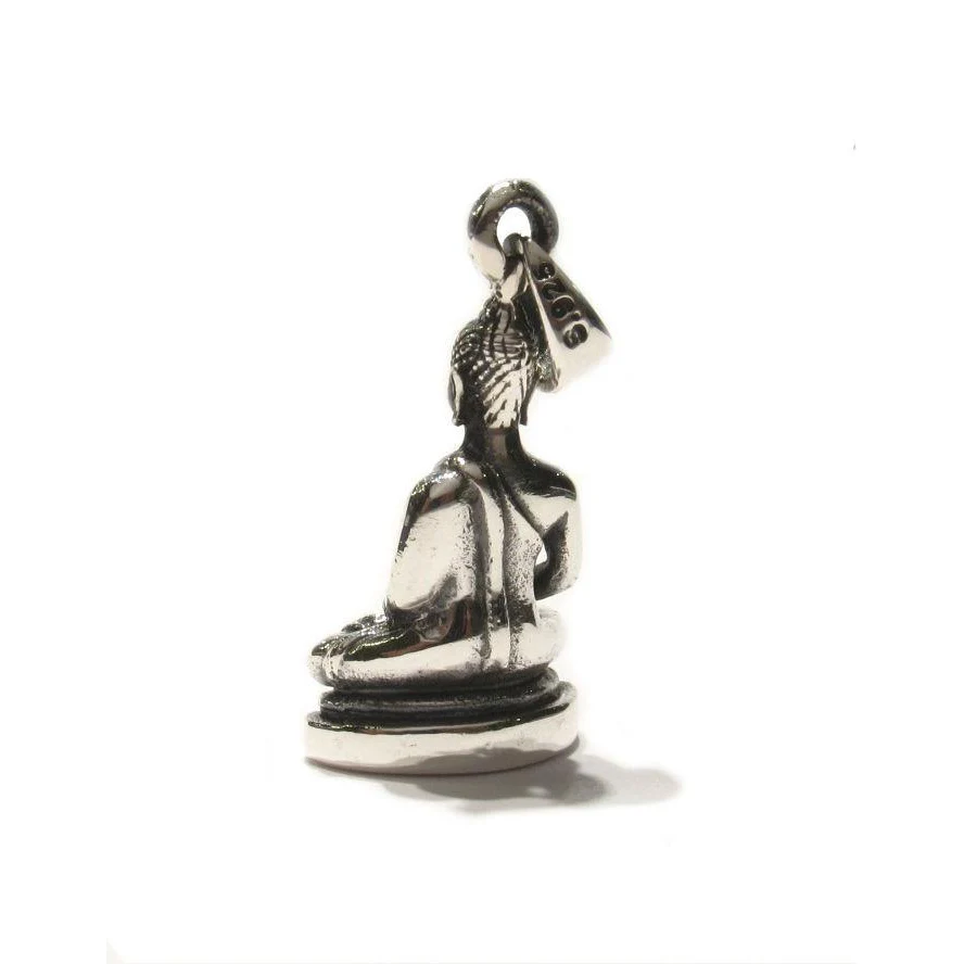 Meditating Buddha Sterling Silver Pendant I - Image 4