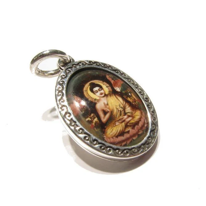 Buddha Sterling Silver Picture Amulet - Image 2