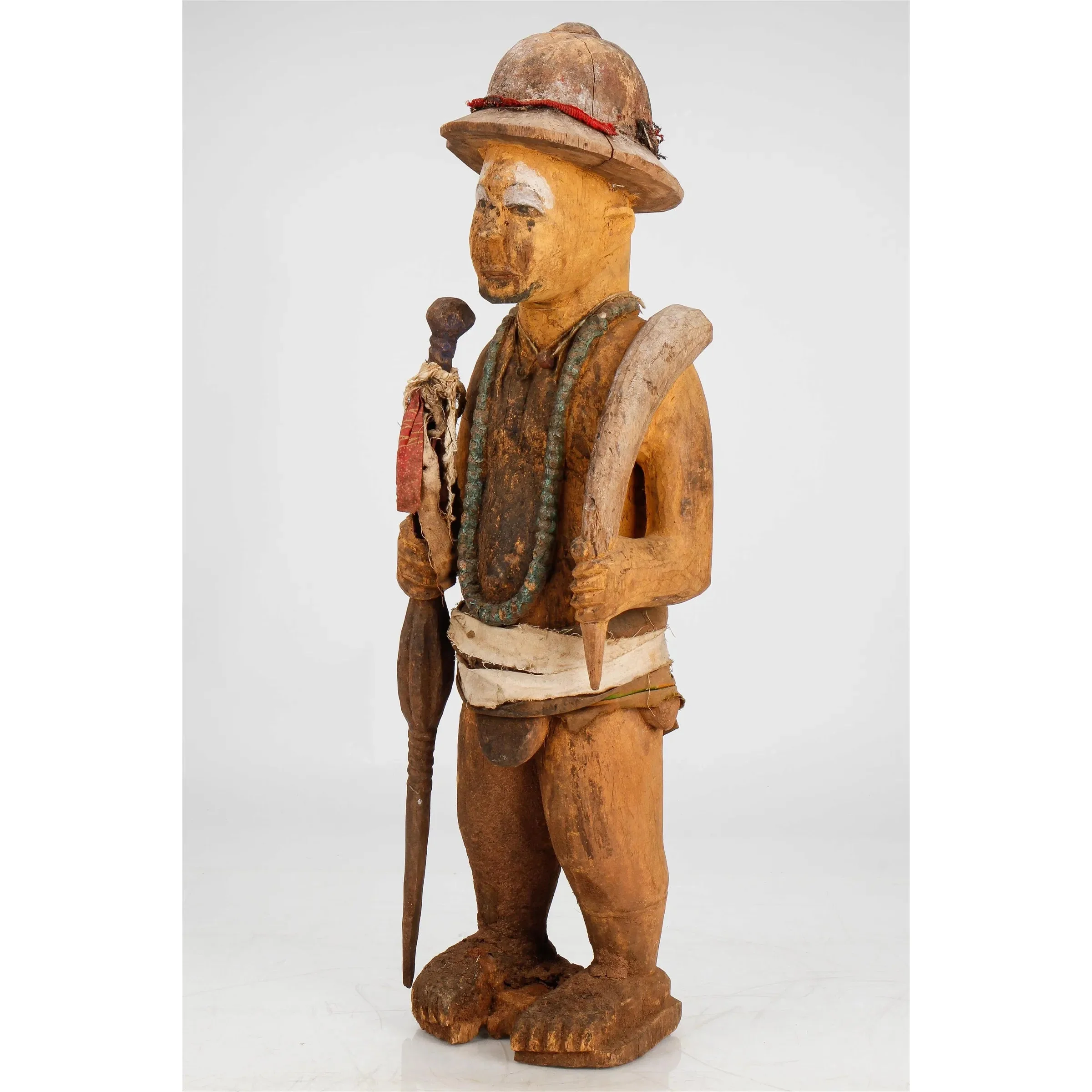 Igbo Ikenga Shrine Figure with Colonial Style Pith Helmet, Nigeria #225 PROVENANCE - Image 2