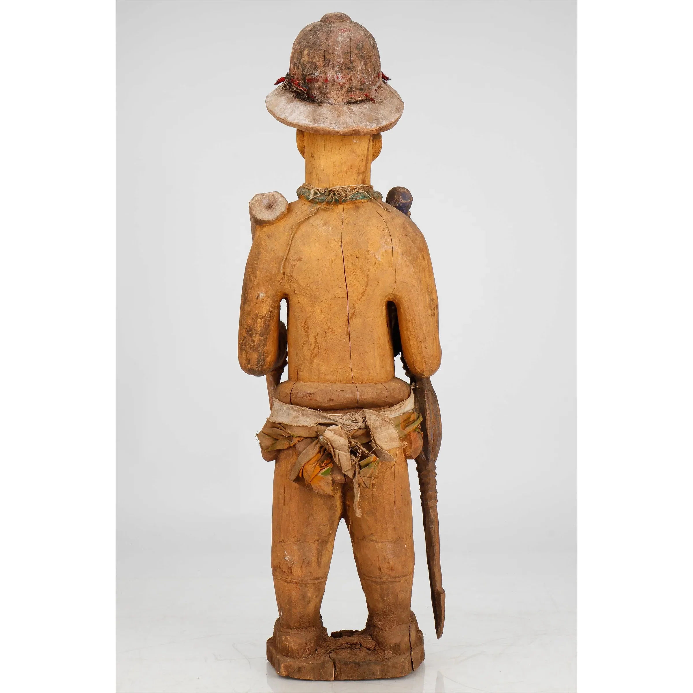Igbo Ikenga Shrine Figure with Colonial Style Pith Helmet, Nigeria #225 PROVENANCE - Image 5