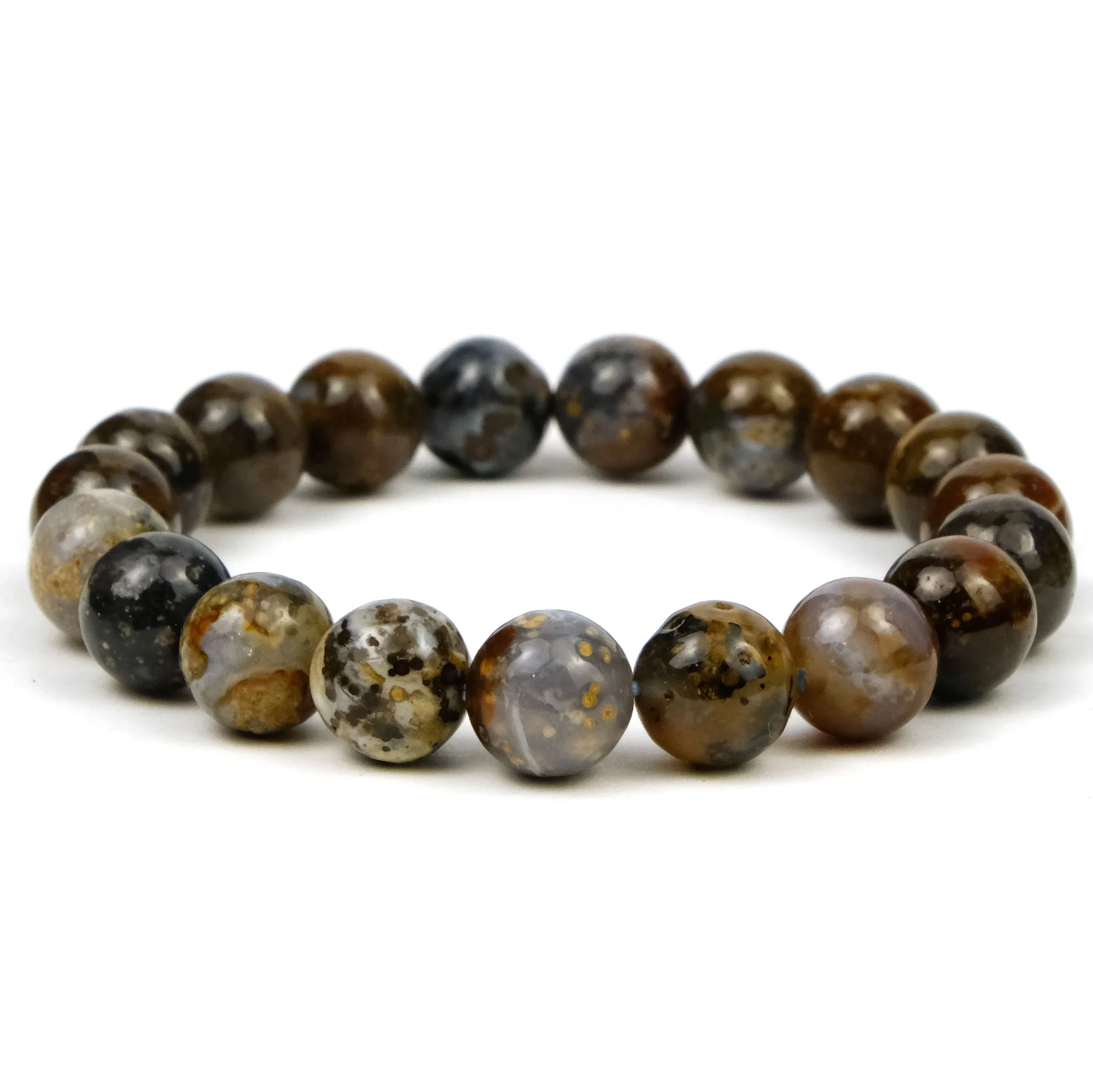 Starry Sky Madagascar Agate Stretch Bracelet 10mm - Image 2