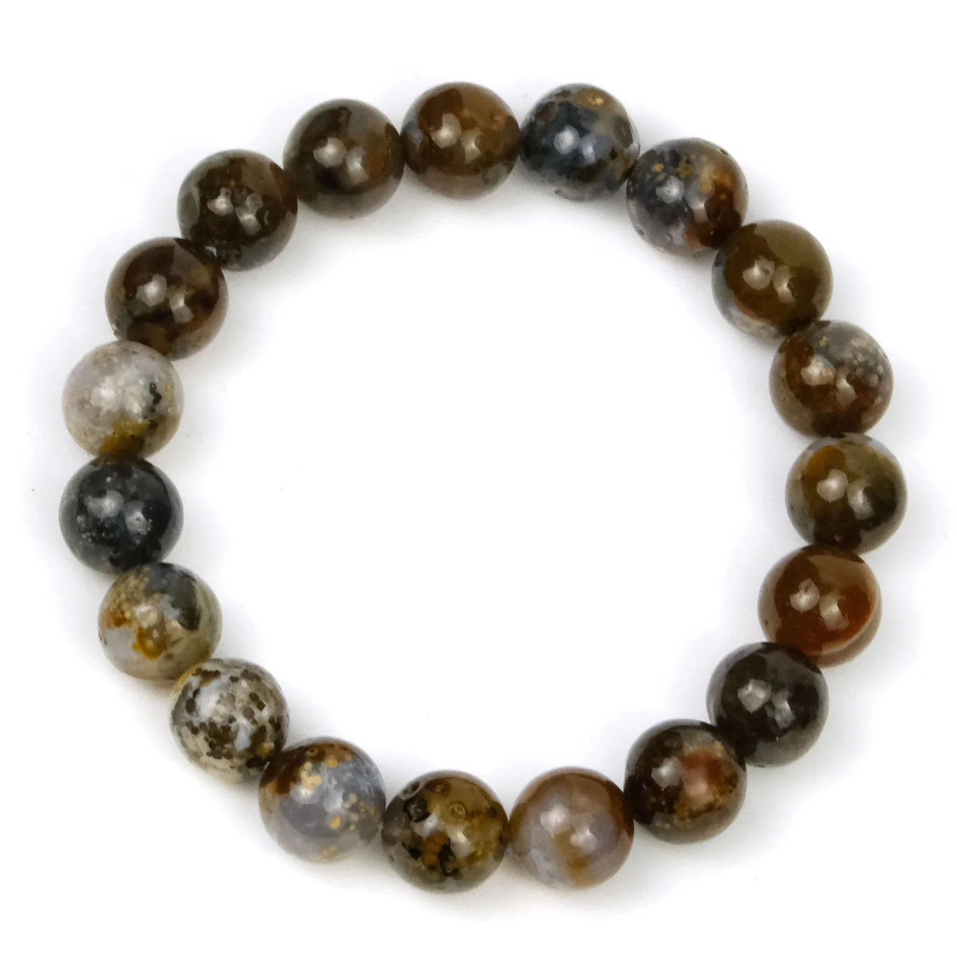 Starry Sky Madagascar Agate Stretch Bracelet 10mm - Image 3