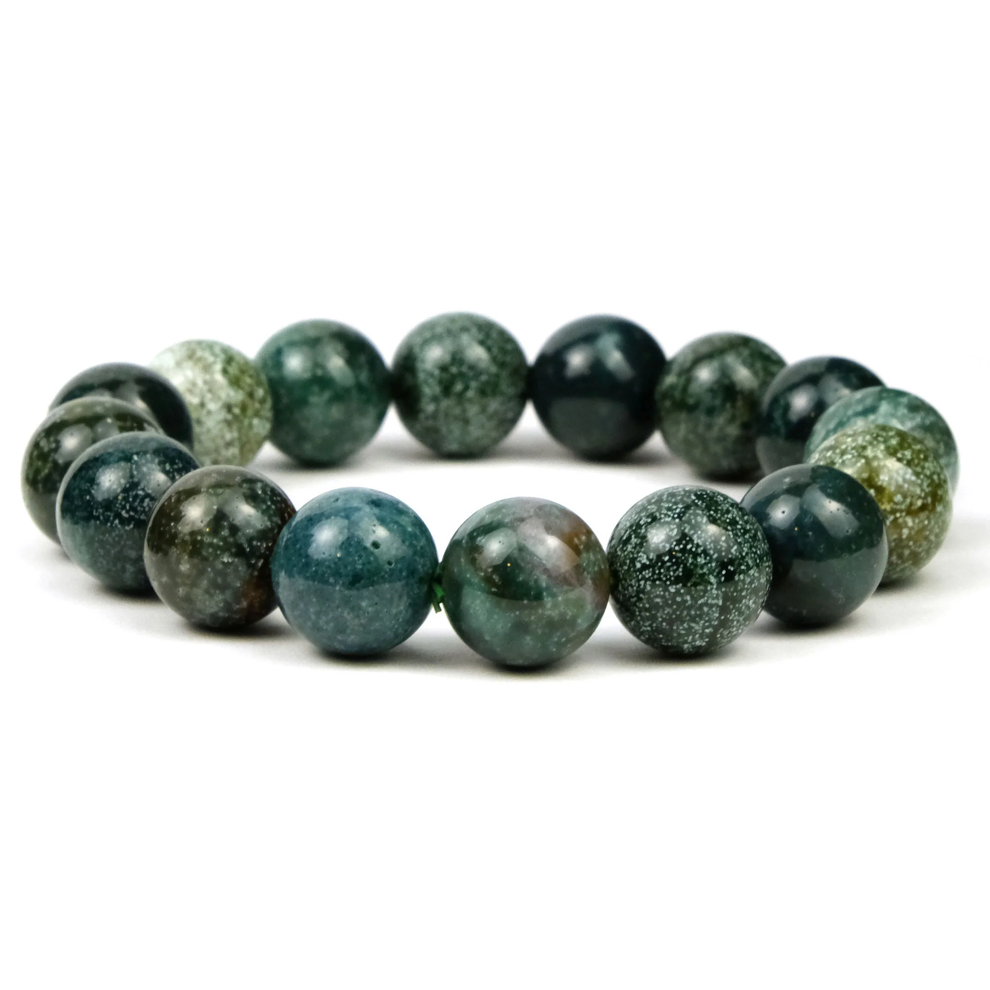 Starry Sky Madagascar Agate Stretch Bracelet 13-14mm - Image 2