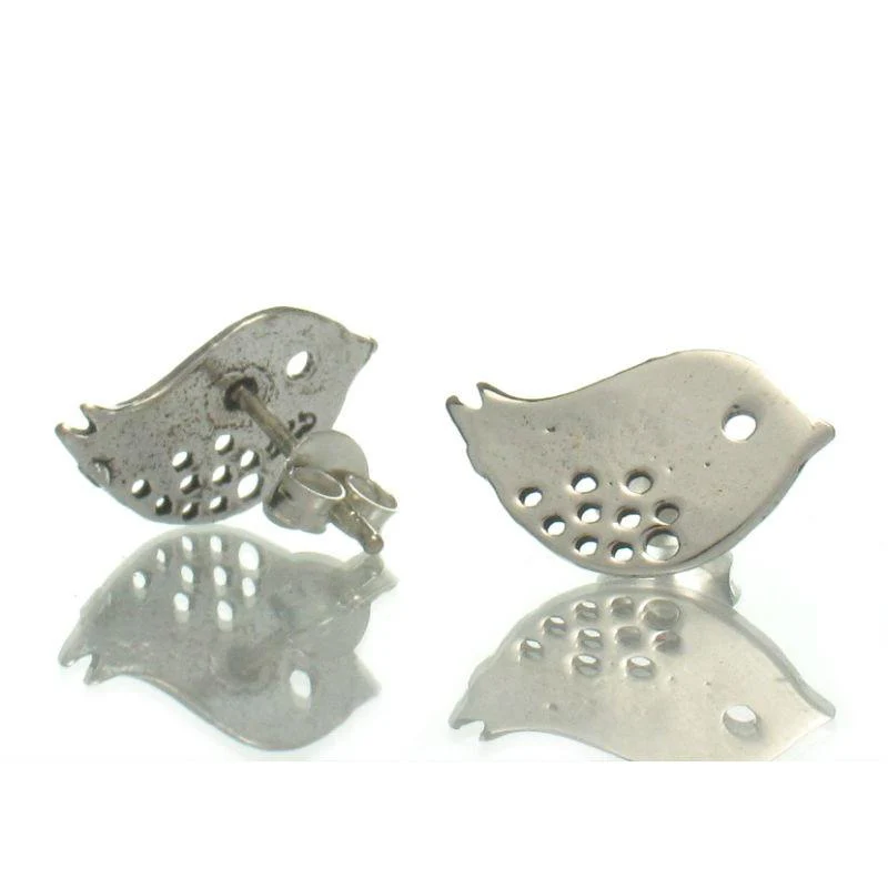 Sterling Silver Birdie Stud Earrings - Image 2