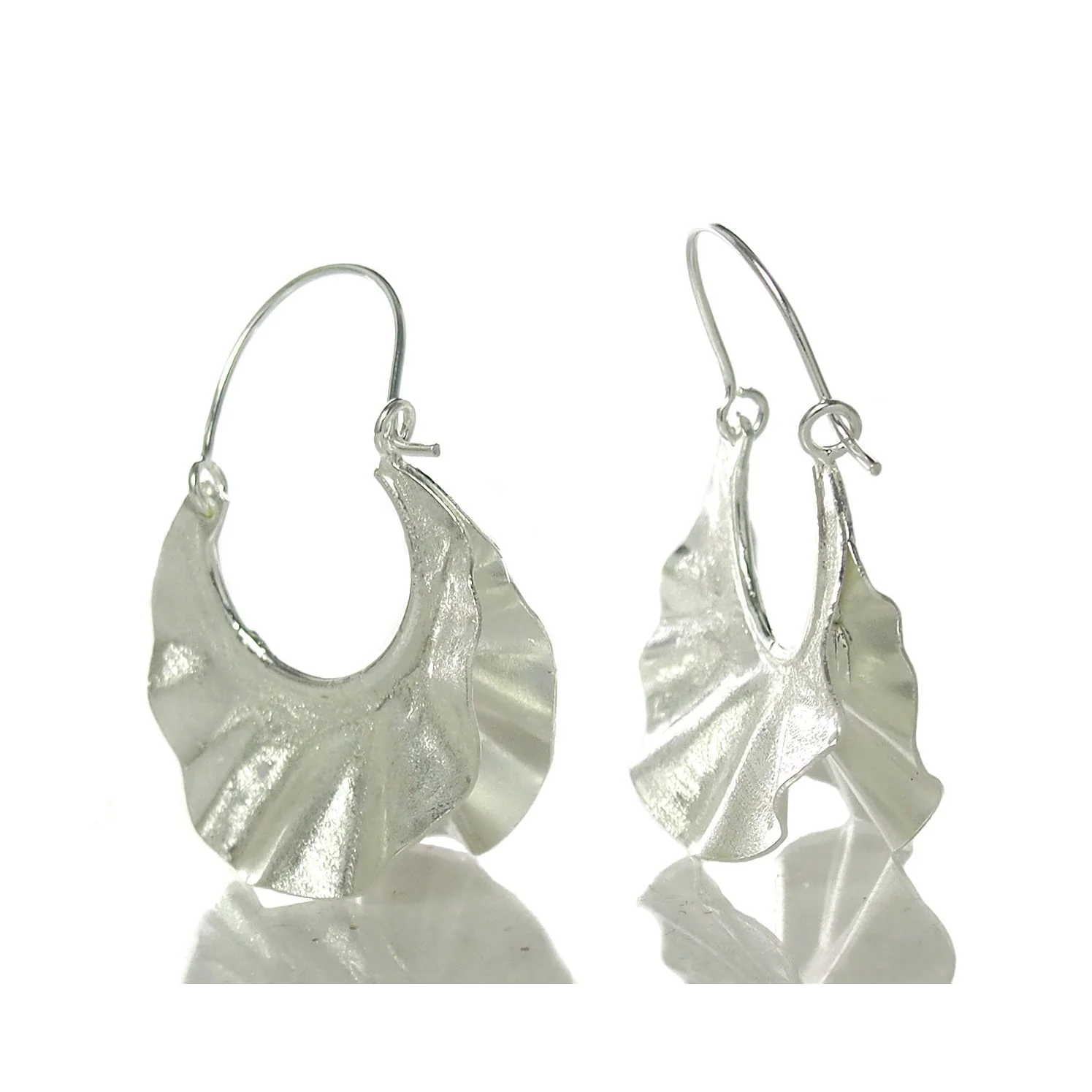 Sterling Silver Brushed Earrings - Image 2