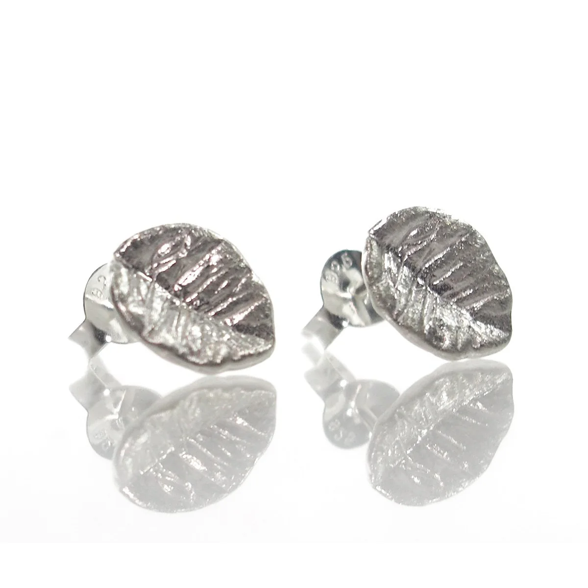 Sterling Silver Leaf Post Earrings - Image 2