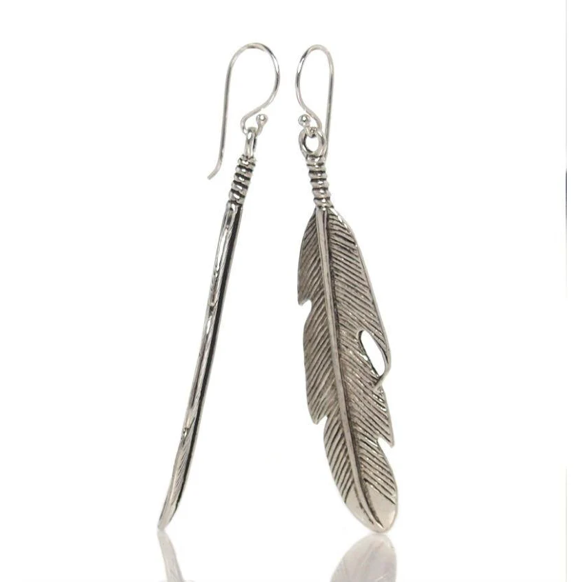 Sterling Silver Feather Earring (Thin) - Image 2