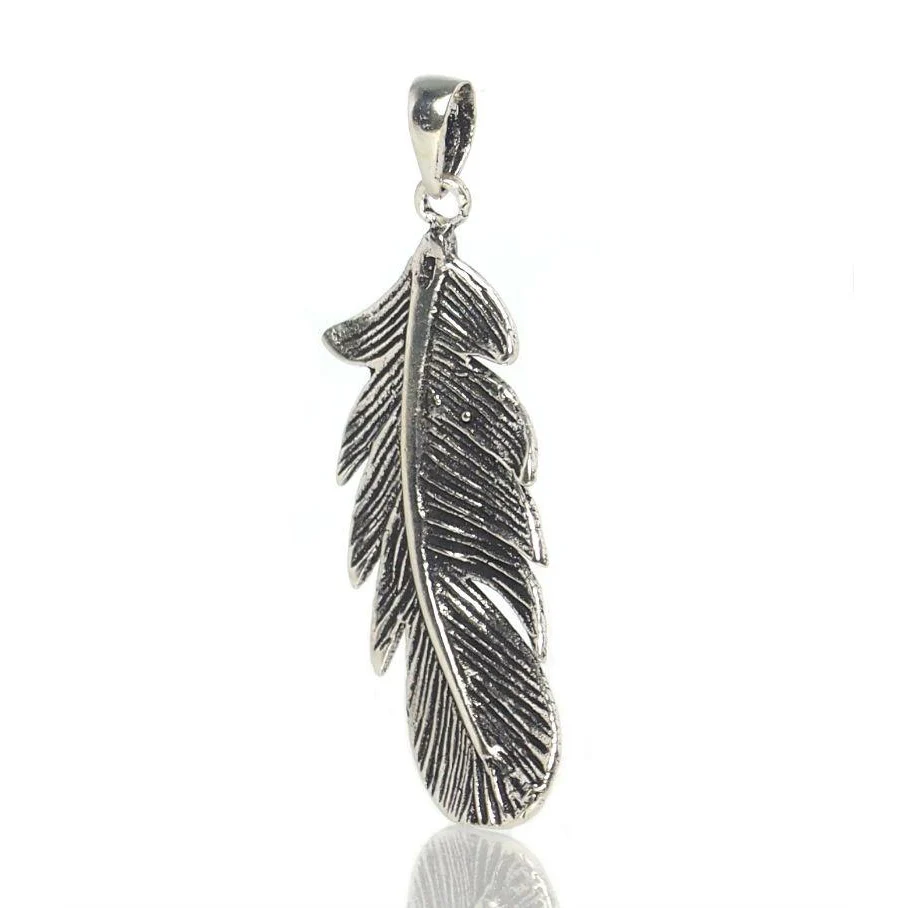 Sterling Silver Feather Pendant - Image 2