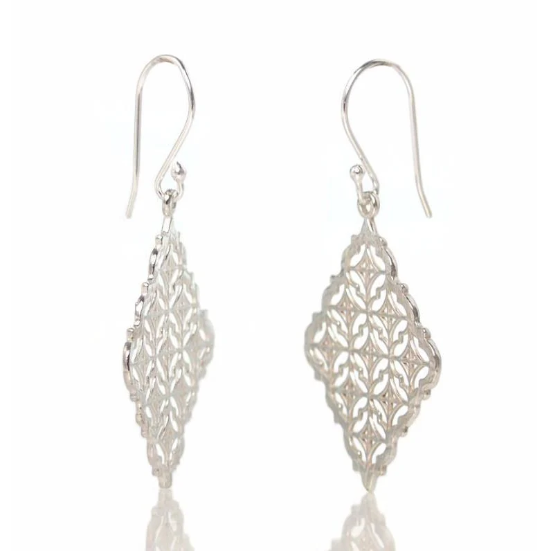Sterling Silver Filigree Kite Earrings - Image 2