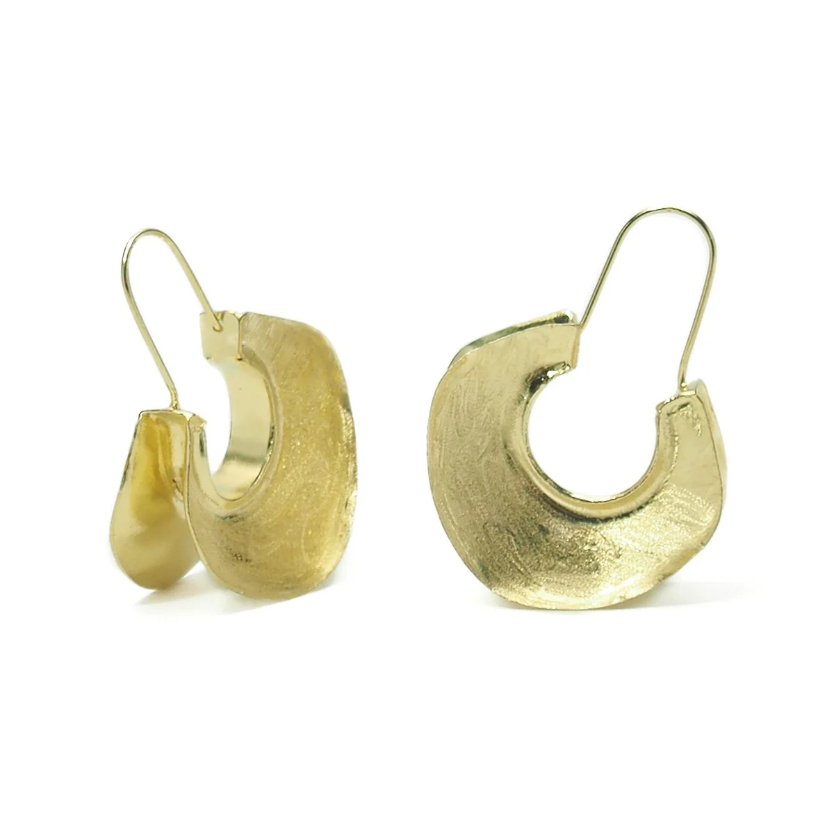 Gold Vermeil over Sterling Silver Fulani Inspired Hoop Earrings - Image 2