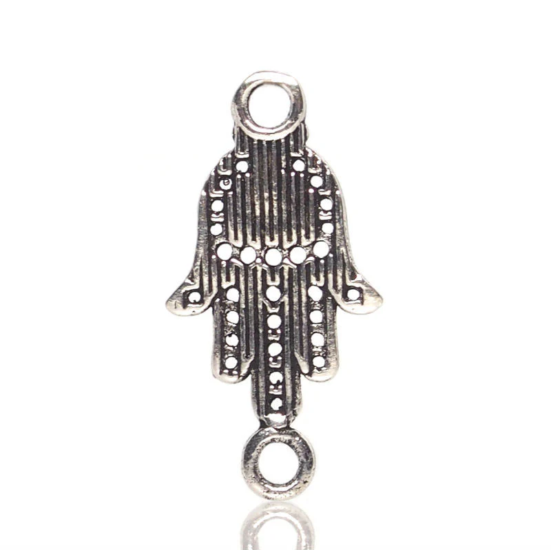 Sterling Silver Hamsa Ball Connector - Image 2