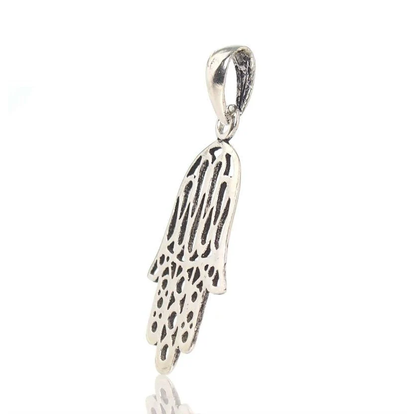Sterling Silver Hamsa Infinity Pendant - Image 2