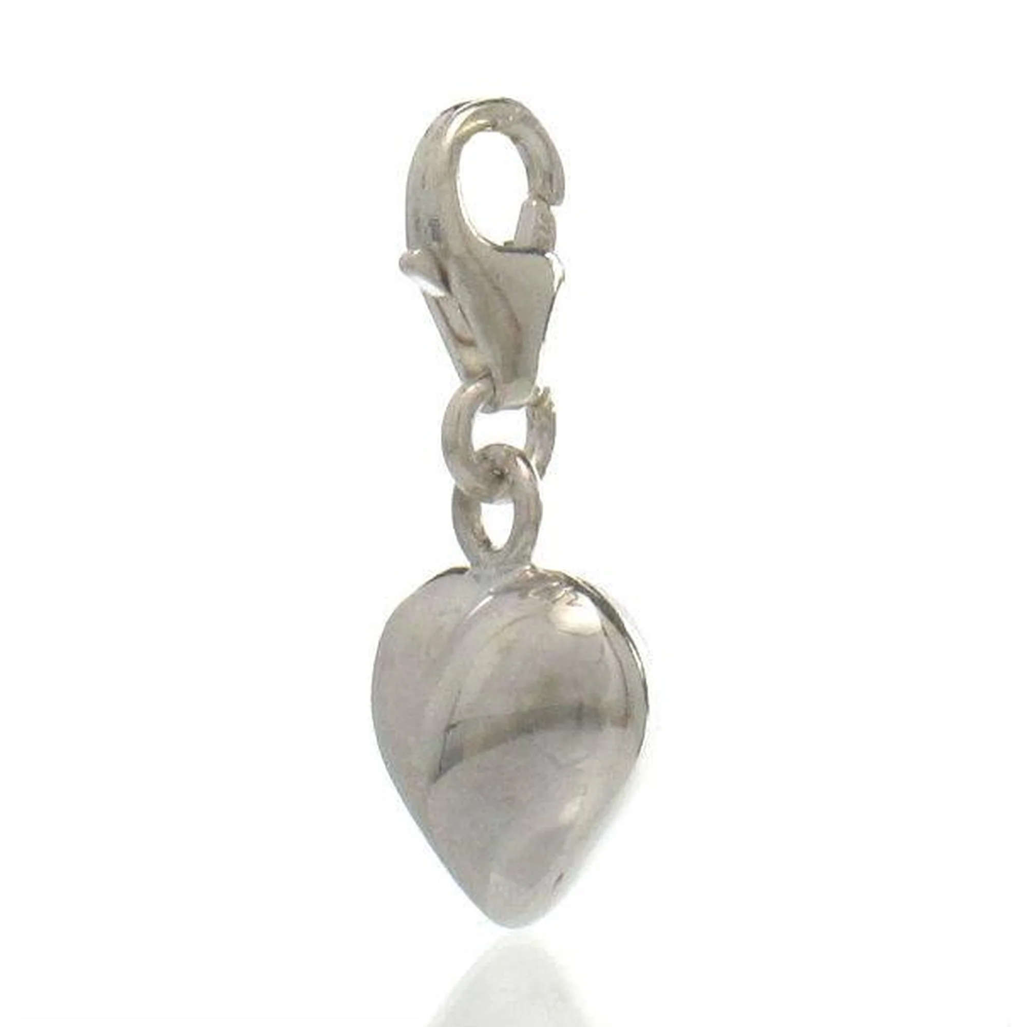 Sterling Silver Heart Charm with Clasp - Image 2