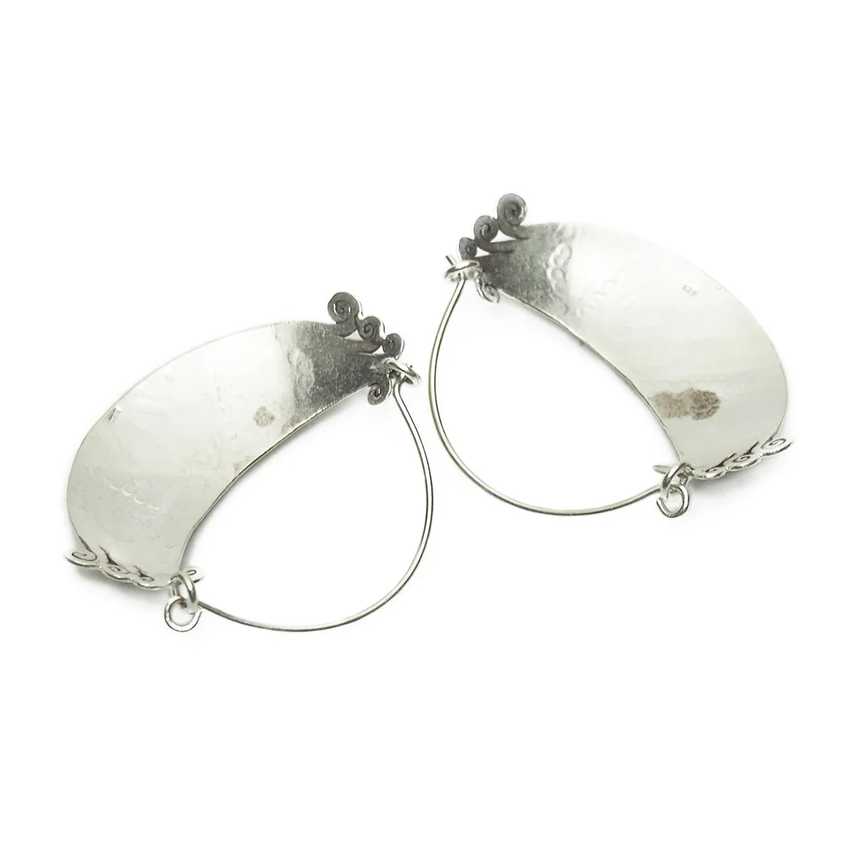 Sterling Silver Islam Halfmoon Hilltribe Earrings - Image 2