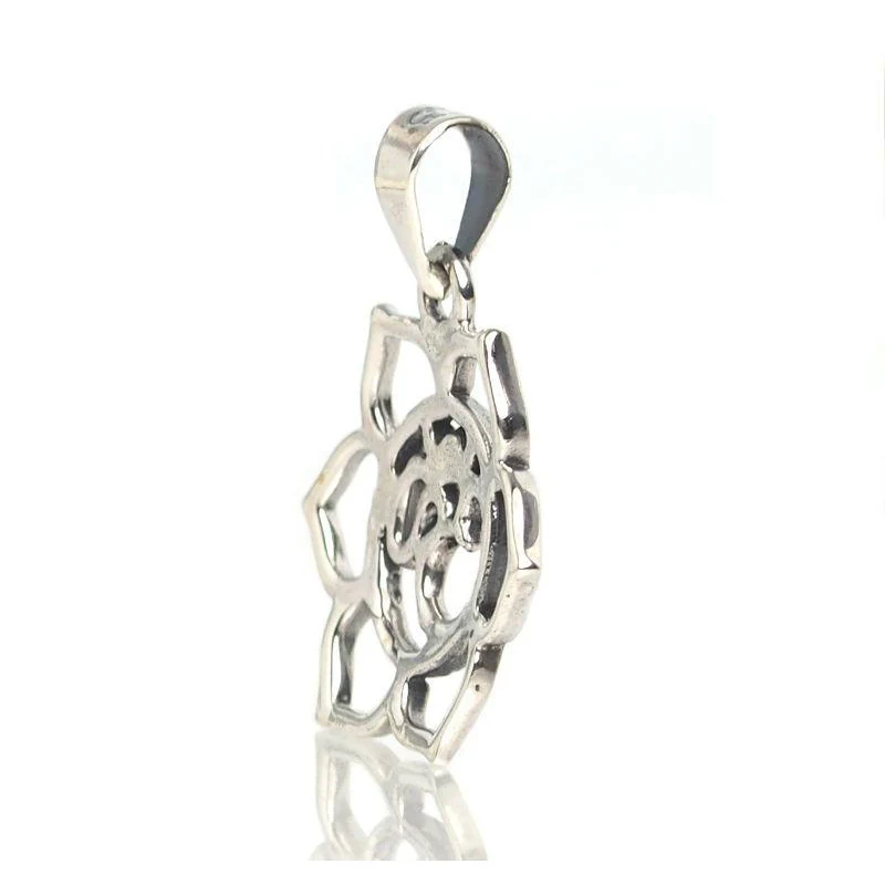 Sterling Silver Om Flower Pendant - Image 2