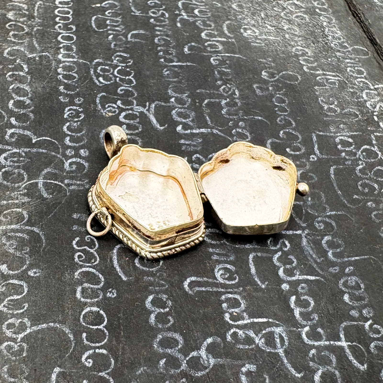 Sterling Silver Ohm Gau Locket Pendant Amulet Miniature - Image 2