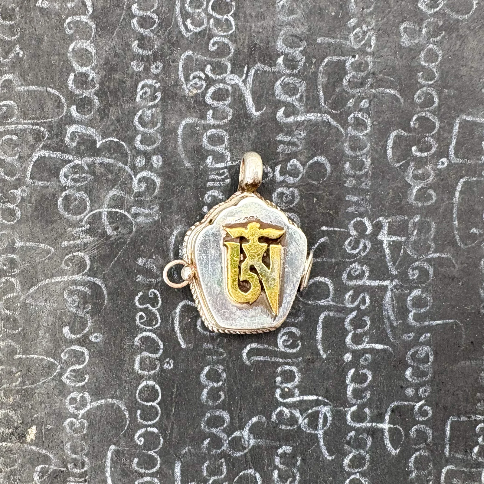 Sterling Silver Ohm Gau Locket Pendant Amulet Miniature - Image 7