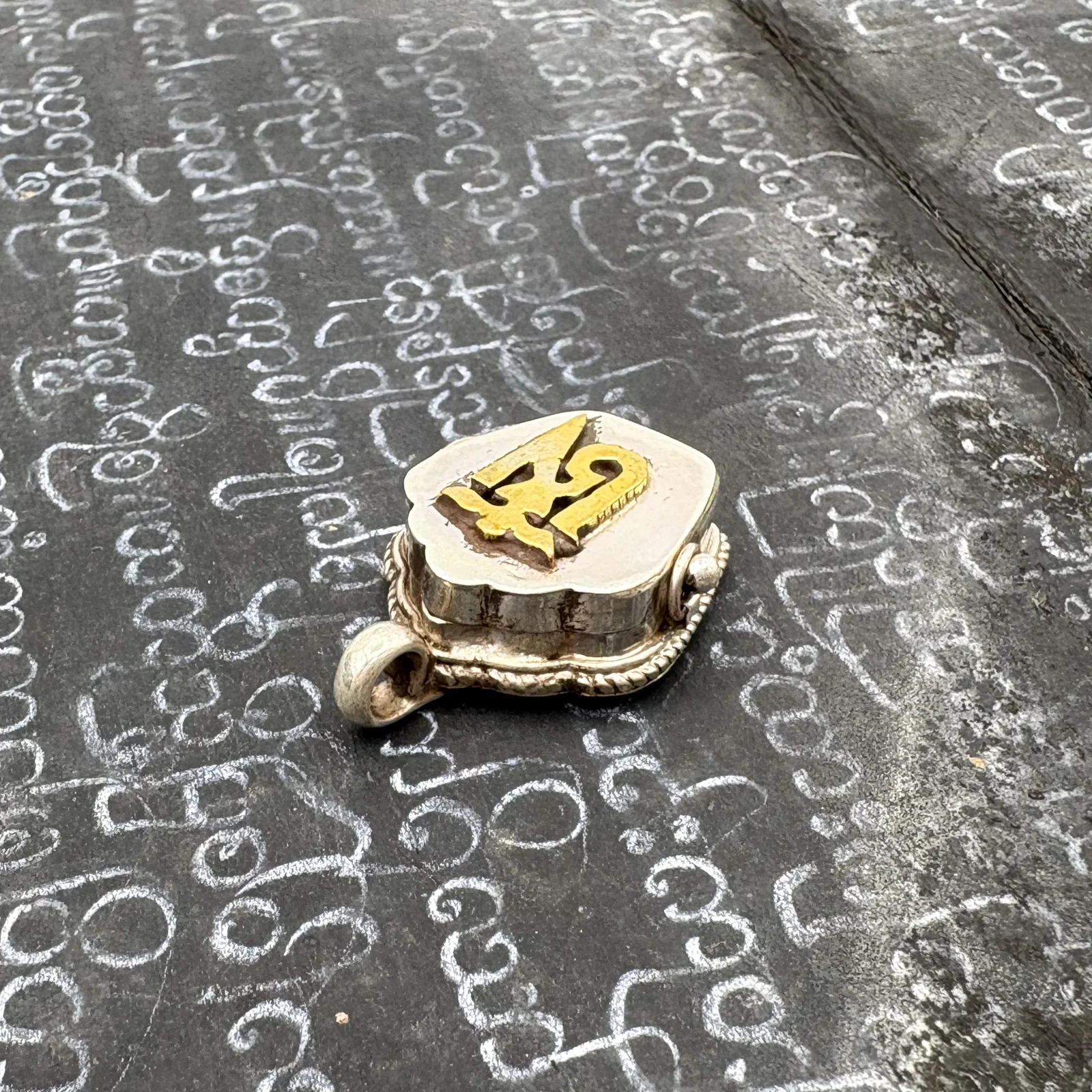 Sterling Silver Ohm Gau Locket Pendant Amulet Miniature - Image 9