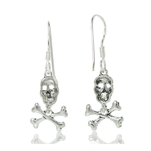 Sterling Silver Skull/ Crossbone Earrings - Image 2