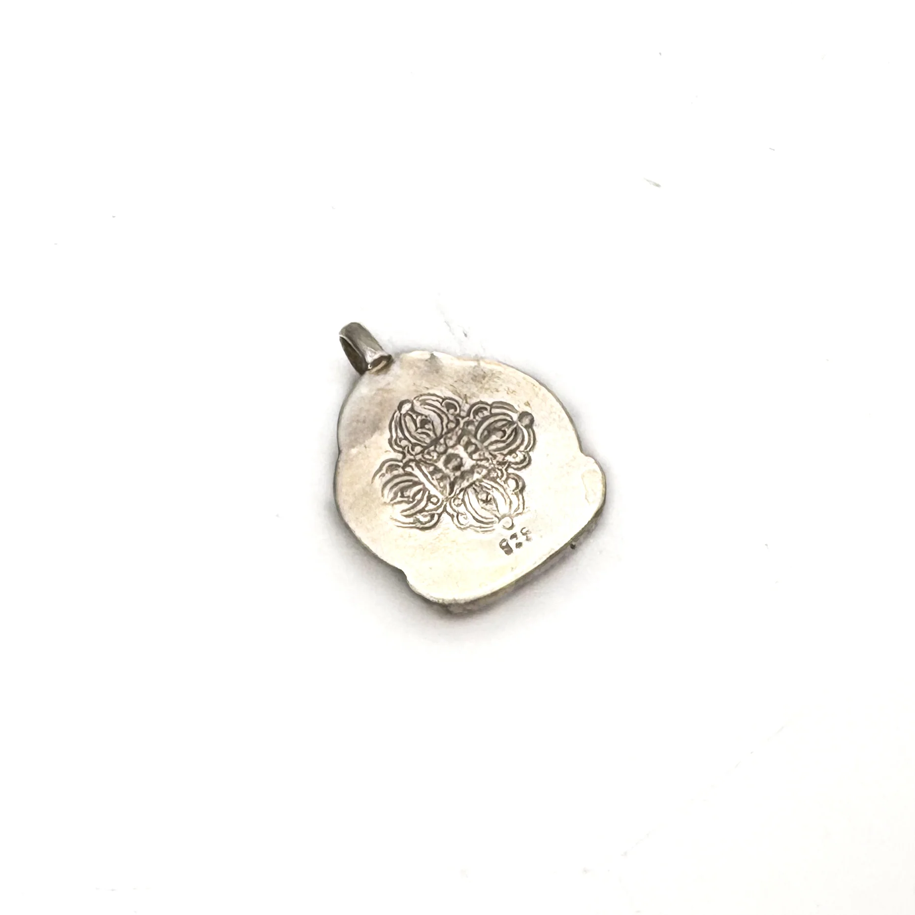 Sterling Silver Stamped Buddha Pendant Amulet - Image 10
