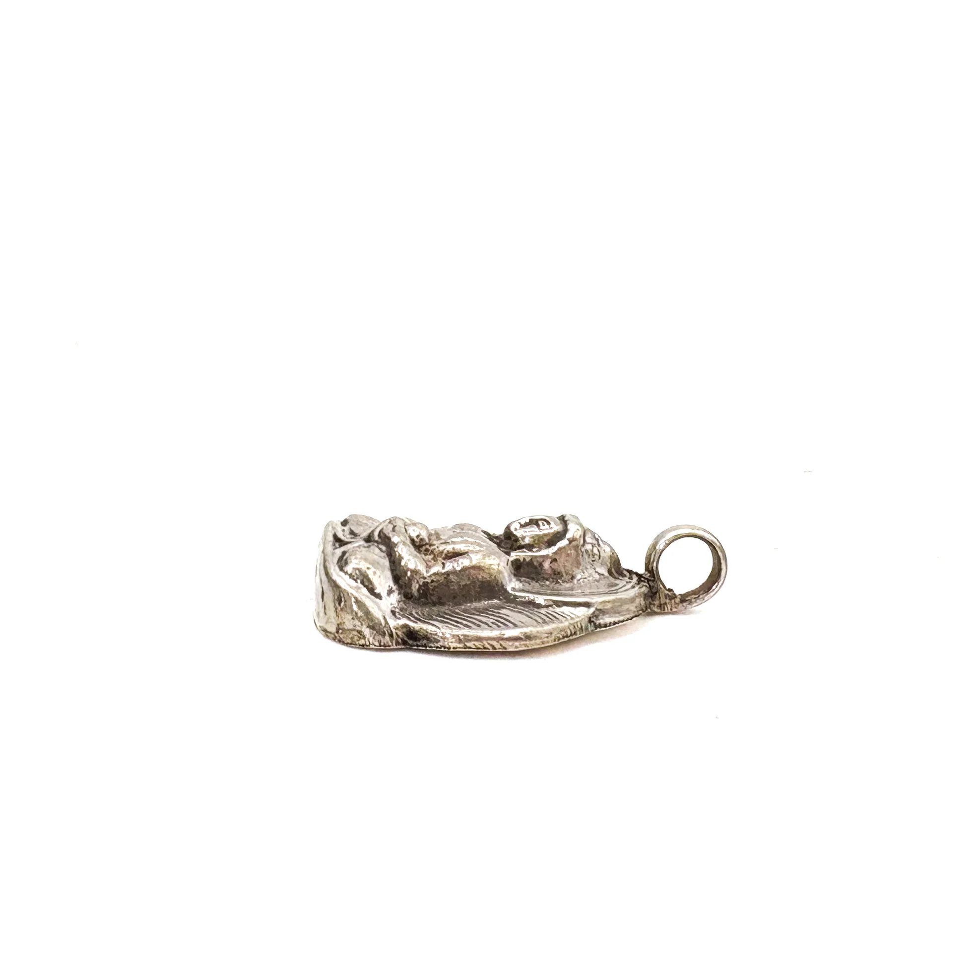Sterling Silver Stamped Buddha Pendant Amulet - Image 5