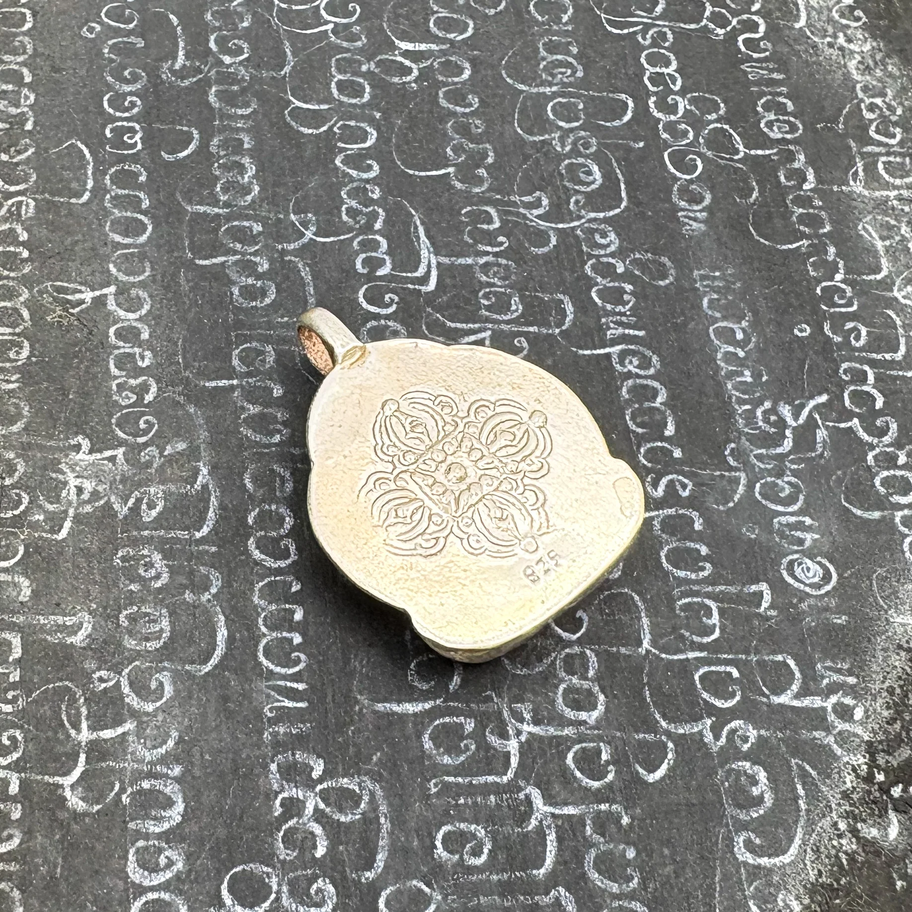 Sterling Silver Stamped Buddha Pendant Amulet - Image 9