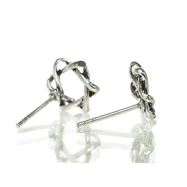 Sterling Silver Star Knot Stud Earrings - Image 2