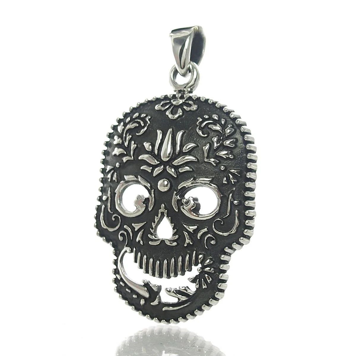 Sterling Silver Sugar Skull Pendant - Image 4