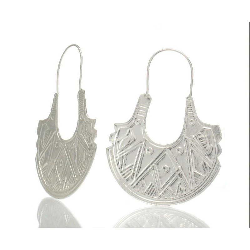 Sterling Silver Tribal Pendulum Earrings - Image 2