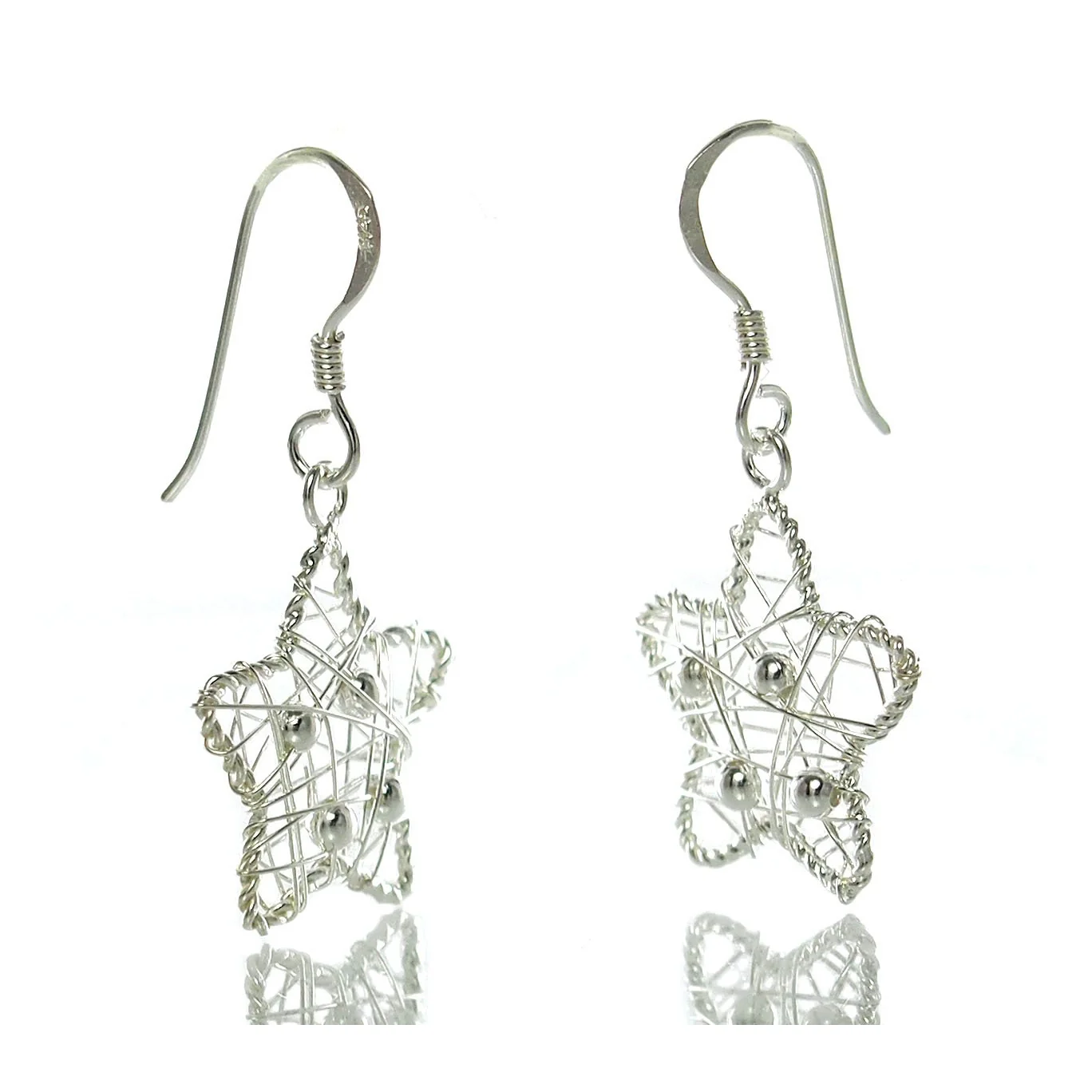 Sterling Wire Star Earrings - Image 2