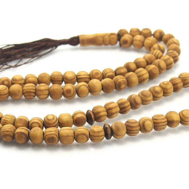 Striped Wood (Olive Wood) Misbaha/Tesbih/Mala 8mm - Image 3