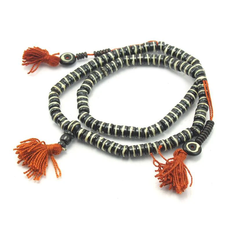Striped Yak Bone Mala 9mm - Image 2