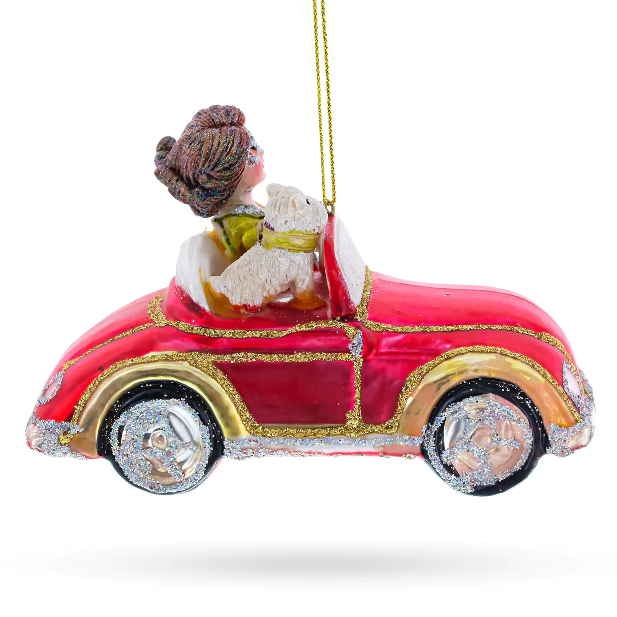 Stylish Woman Driving Cabriolet Ornament PS - Image 2