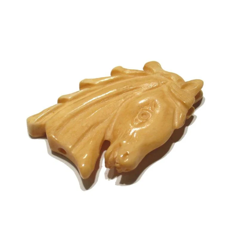 "Successful" Horse Hand Carved Cow Bone Pendant - Image 4