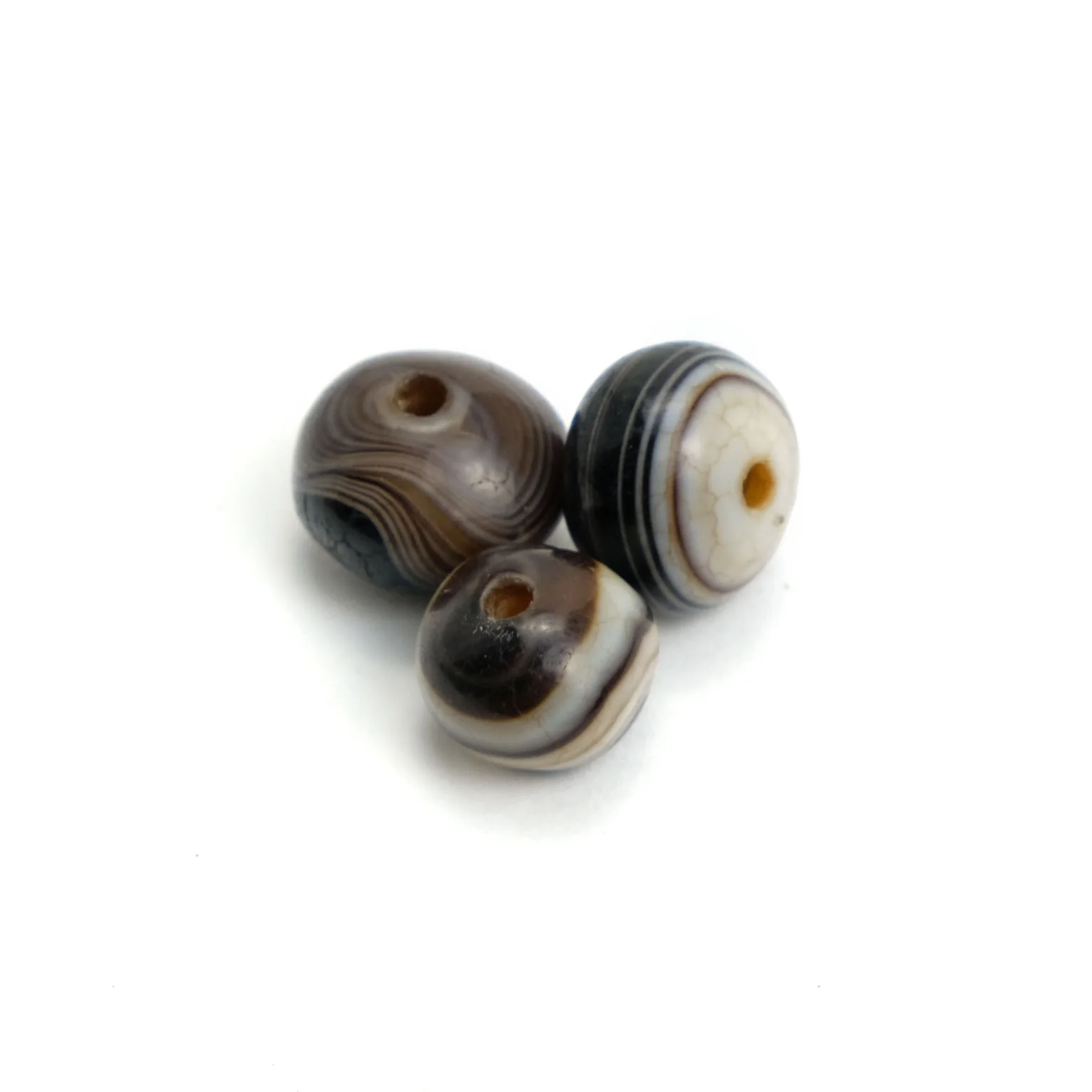 Suleiman Agates Beads Small, Set of 3  #1 - Image 3