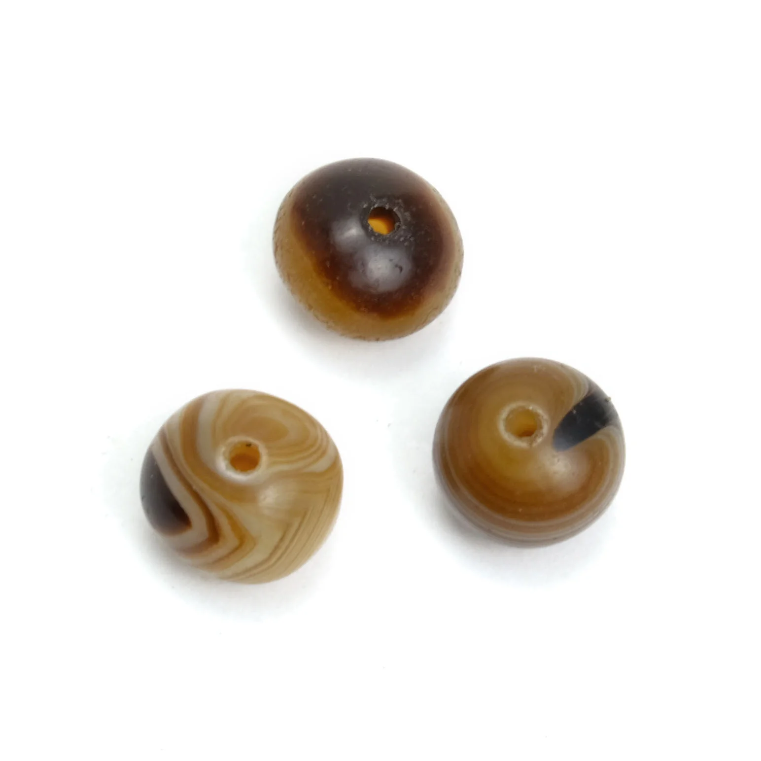 Suleiman Agates Beads Small, Set of 3  #2 - Image 2