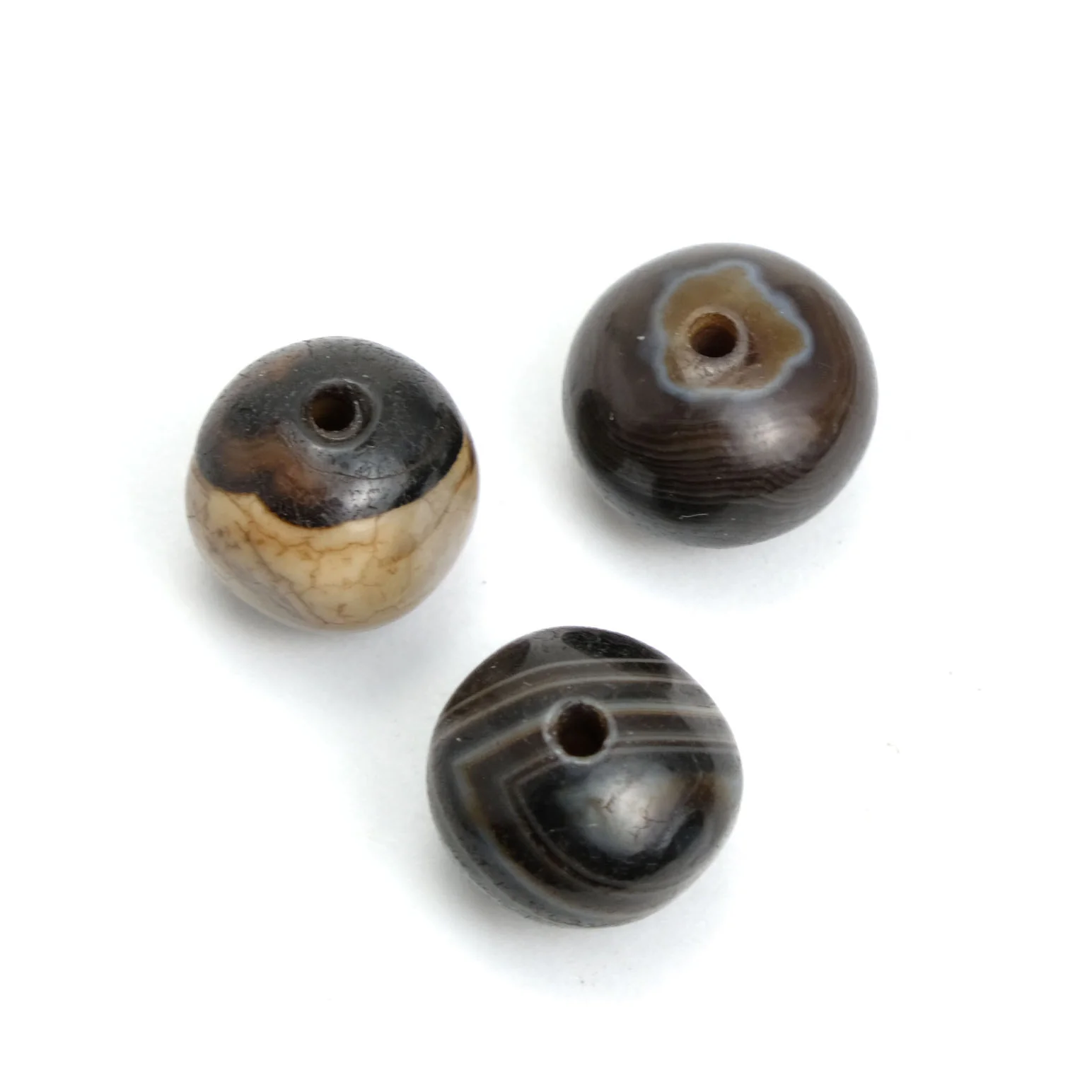 Suleiman Agates Beads Small, Set of 3  #3 - Image 2