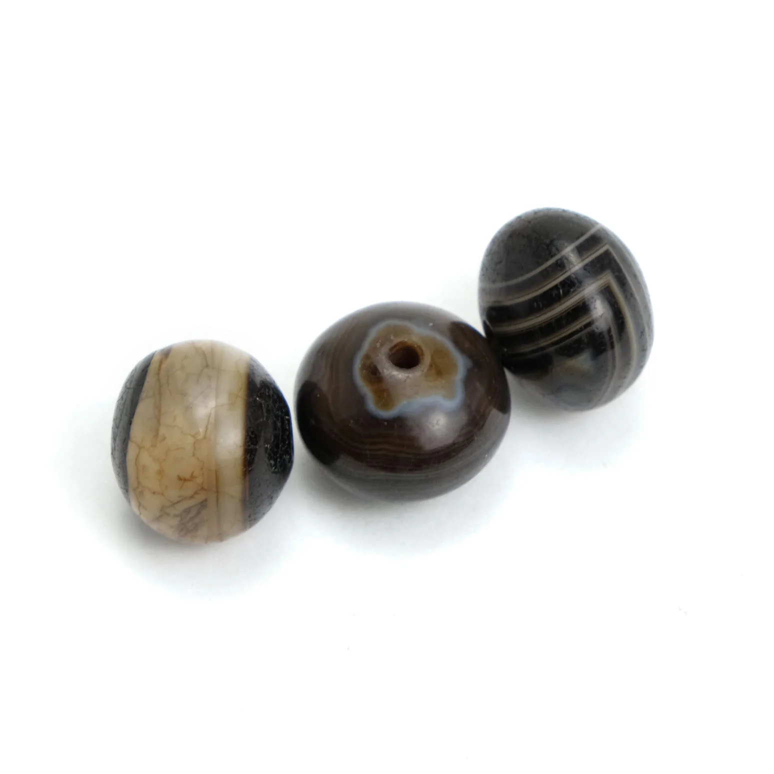 Suleiman Agates Beads Small, Set of 3  #3 - Image 3