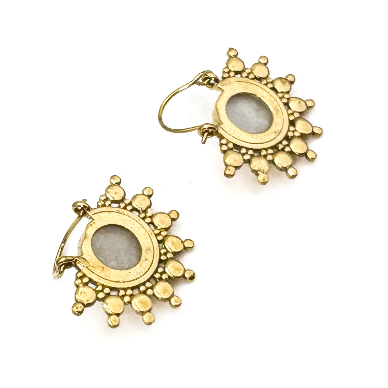 Sun Ray Moonstone Brass Earrings - Image 7