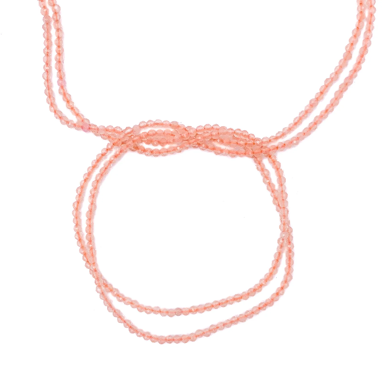 Sunset Peach Moonstone 2mm Faceted Bead Strand - Image 5