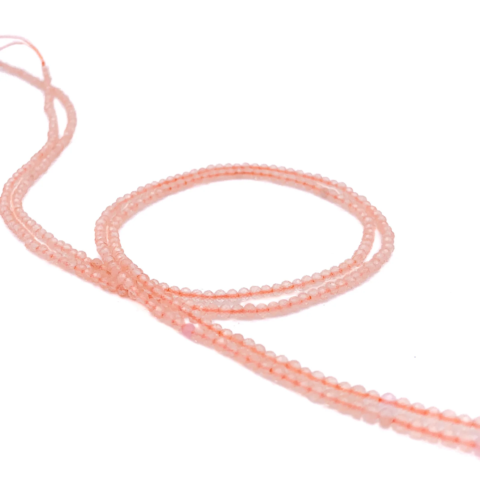 Sunset Peach Moonstone 2mm Faceted Bead Strand - Image 6