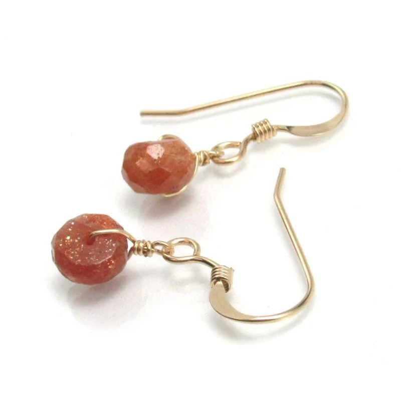 Sunstone Earrings with Gold Filled French Ear Wires - Image 2