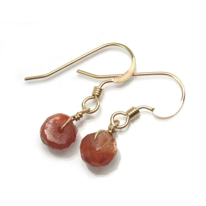 Sunstone Earrings with Gold Filled French Ear Wires - Image 3