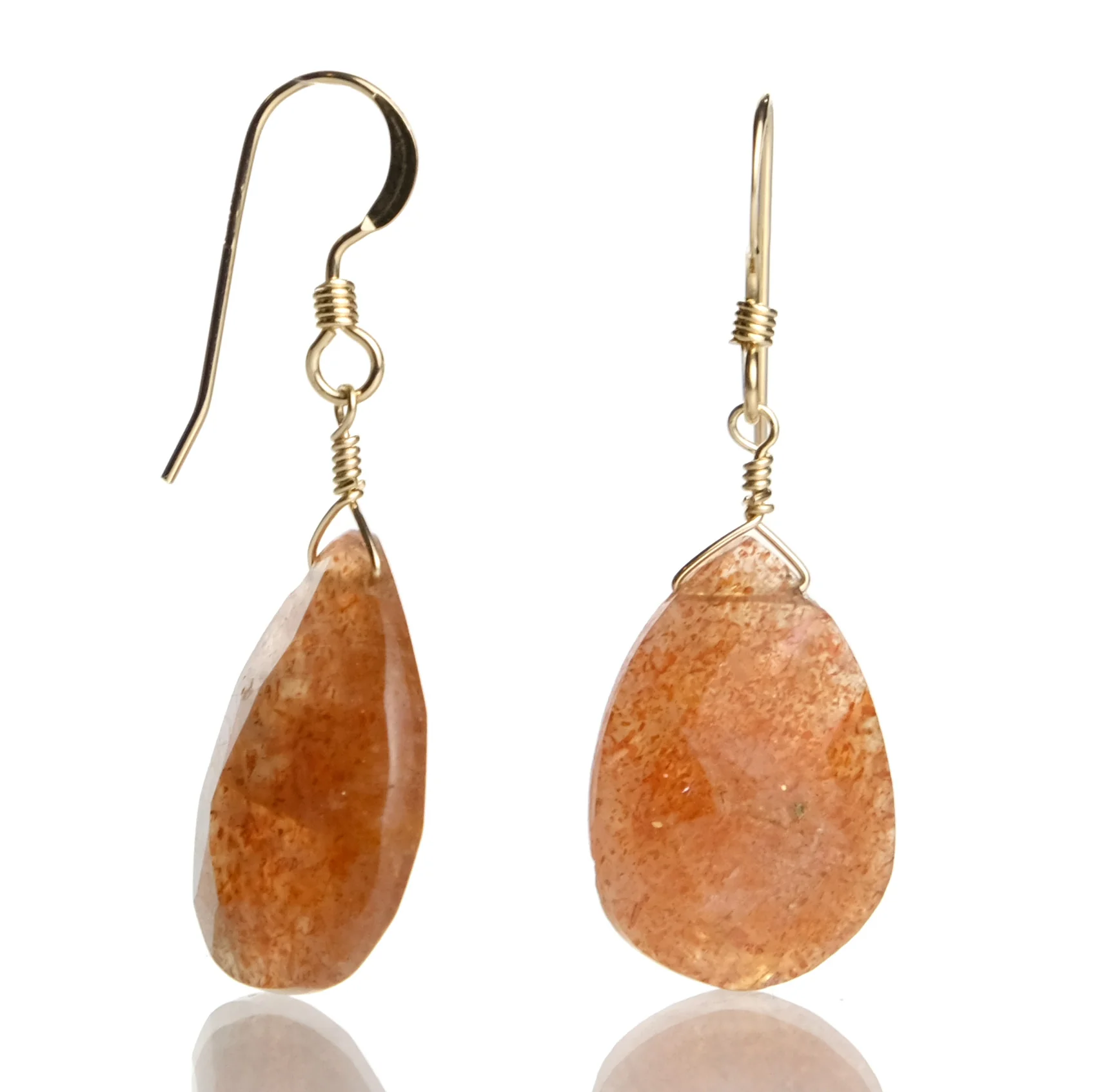 Sunstone Earrings with Gold Filled French Ear Wires - Image 2
