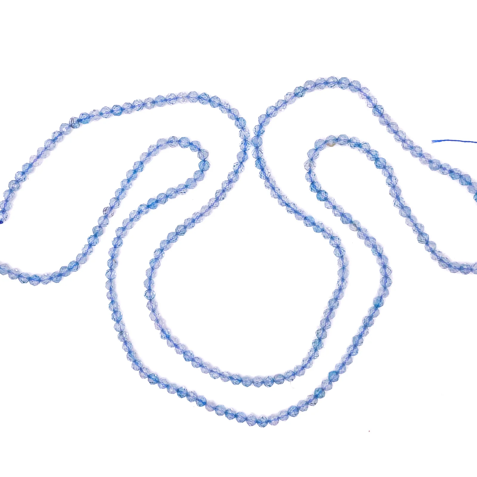 Swiss Blue Topaz. 3.5mm Faceted Rounds Bead Strand - Image 4