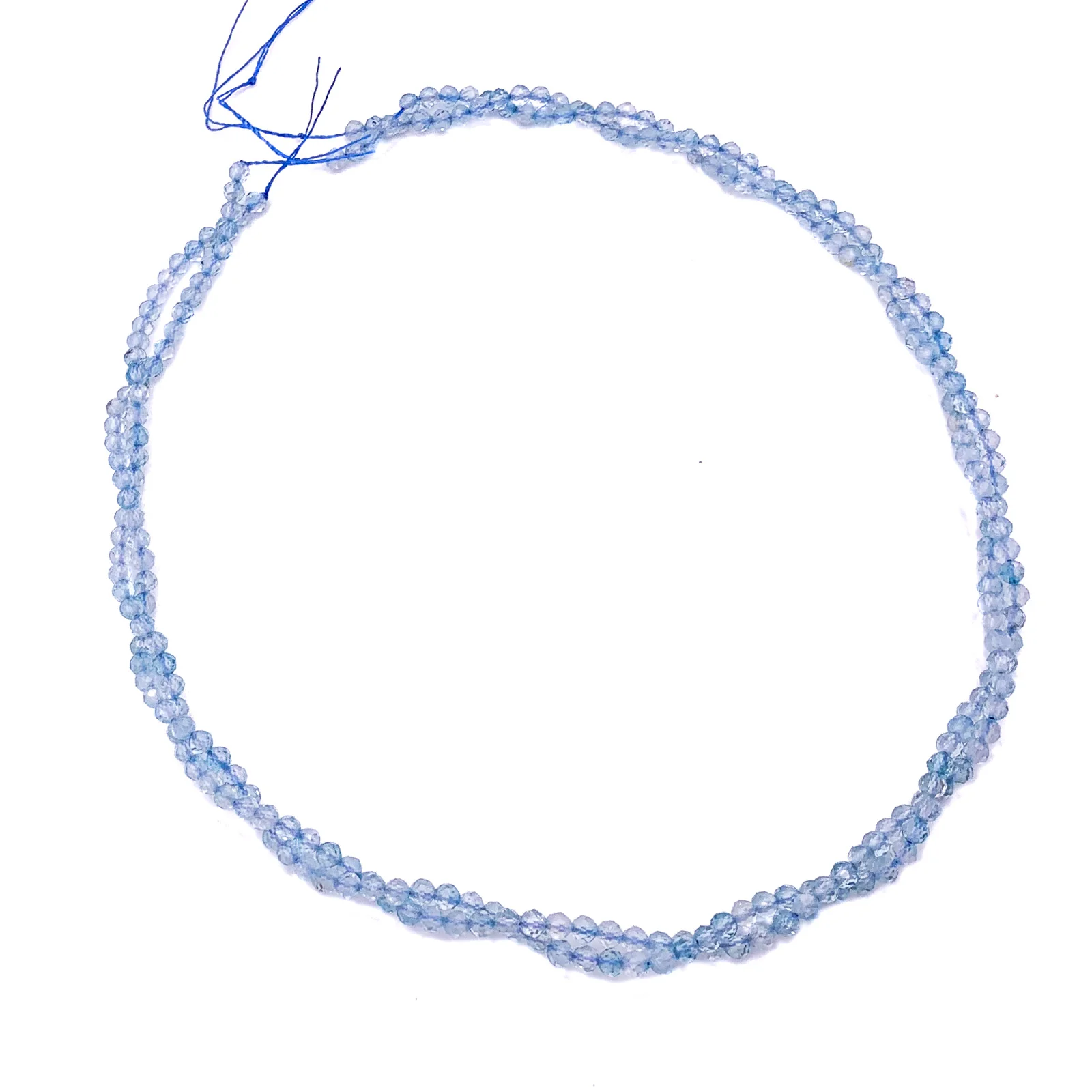 Swiss Blue Topaz. 3.5mm Faceted Rounds Bead Strand - Image 9