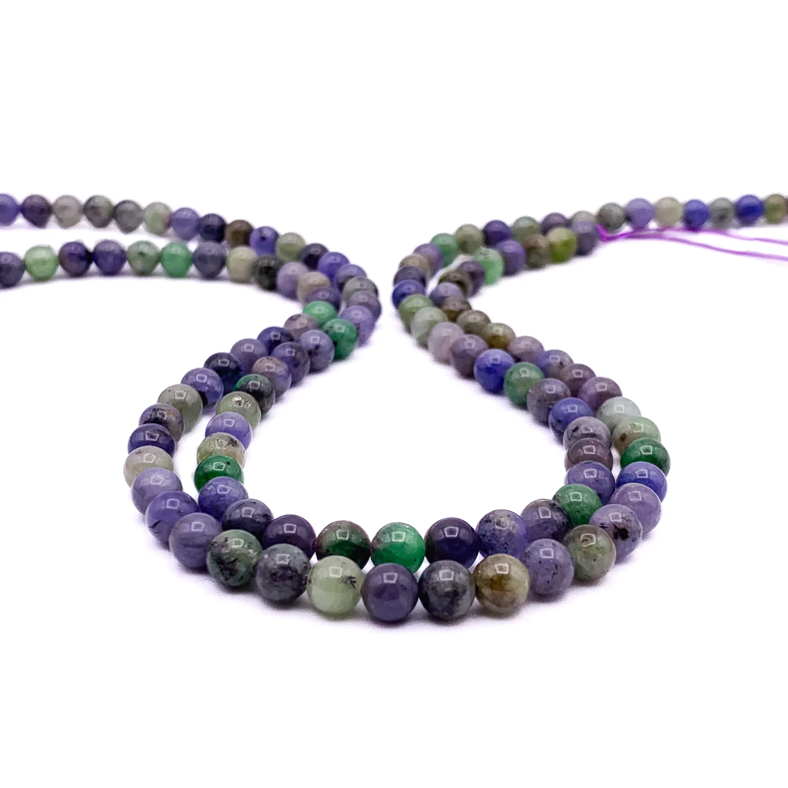 Tanzanite Mix 6mm Smooth Rounds Bead Strand - Image 3